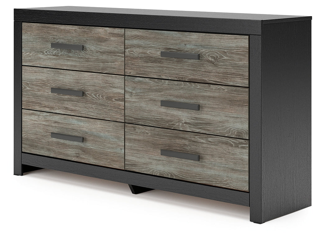 Broachmyn Black/Gray Queen Panel Bed, Dresser and Nightstand