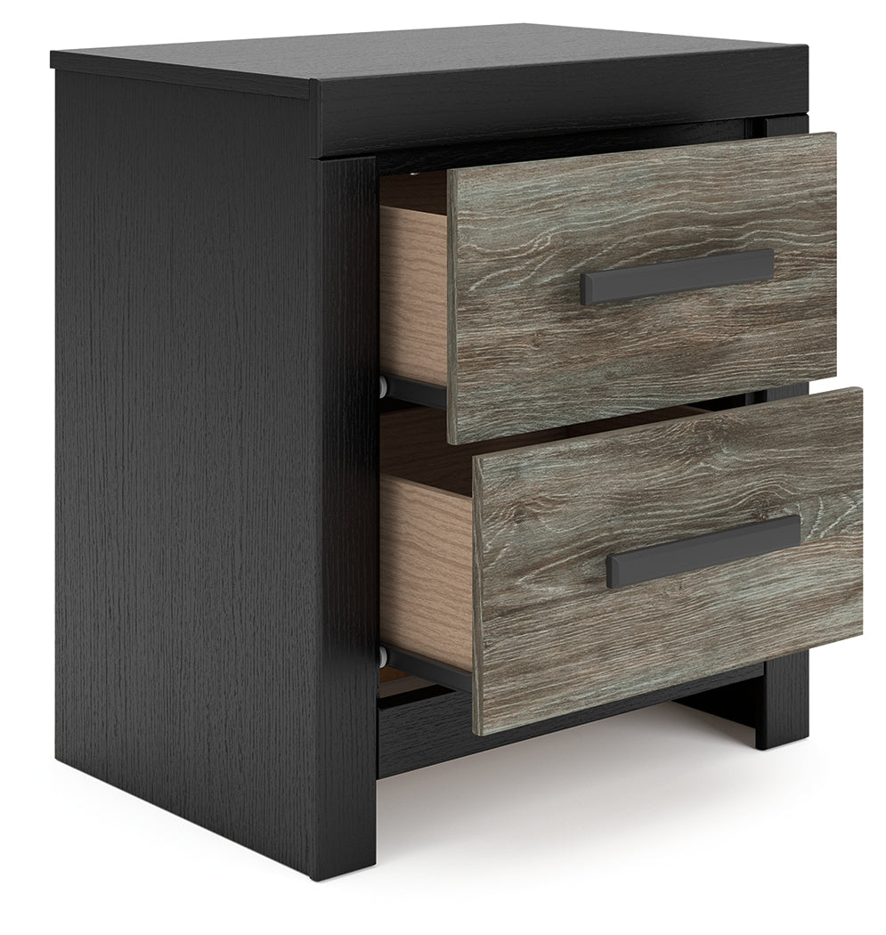 Broachmyn Black/Gray Queen Panel Bed, Dresser and Nightstand