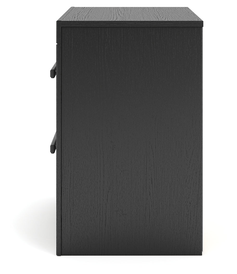 Broachmyn Black/Gray Queen Panel Bed, Dresser and Nightstand