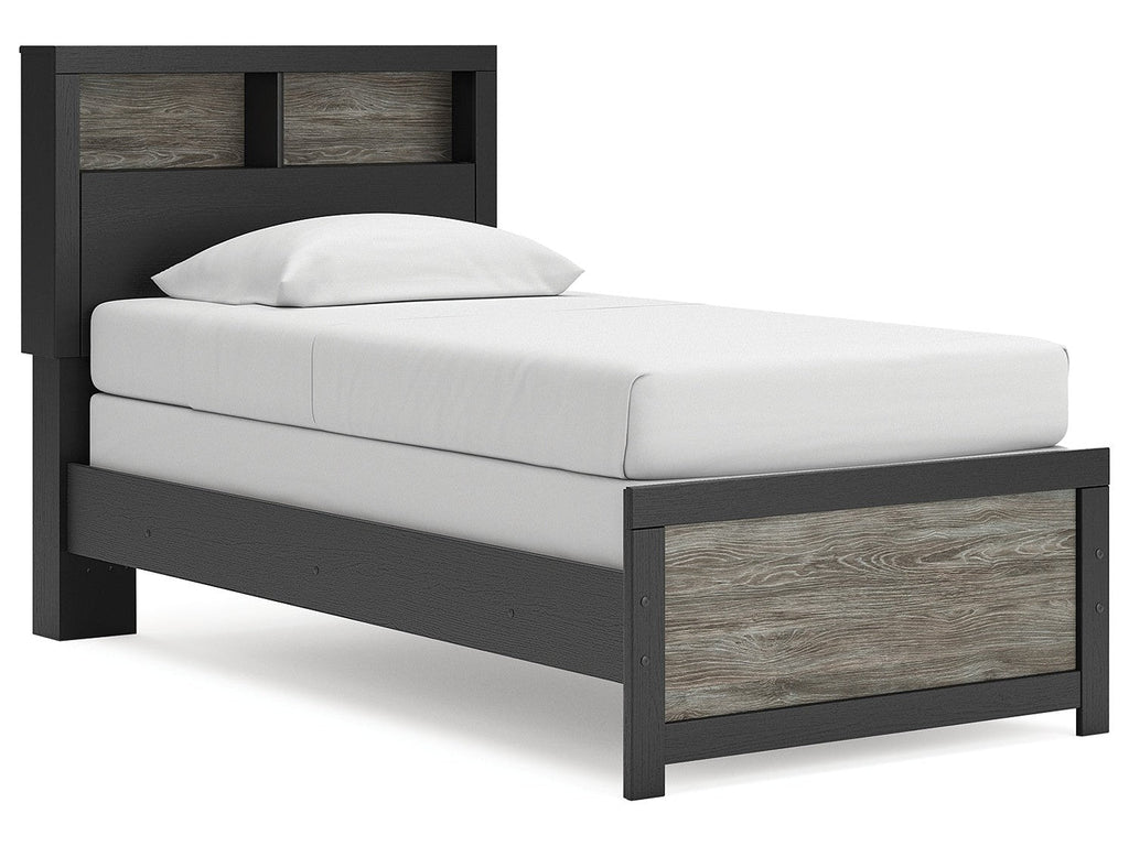 Broachmyn Black/Gray Twin Bookcase Bed