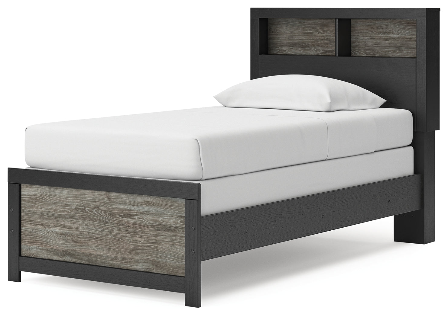 Broachmyn Black/Gray Twin Bookcase Bed