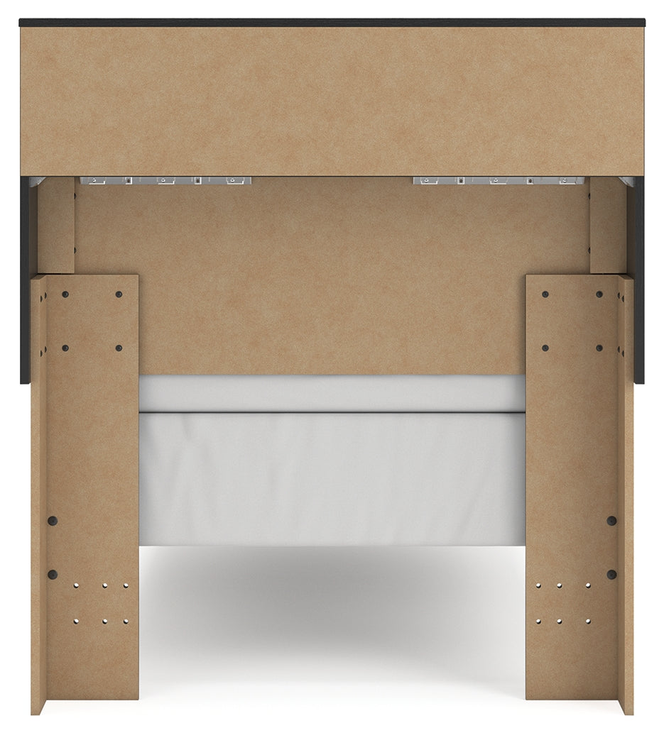 Broachmyn Black/Gray Twin Bookcase Bed