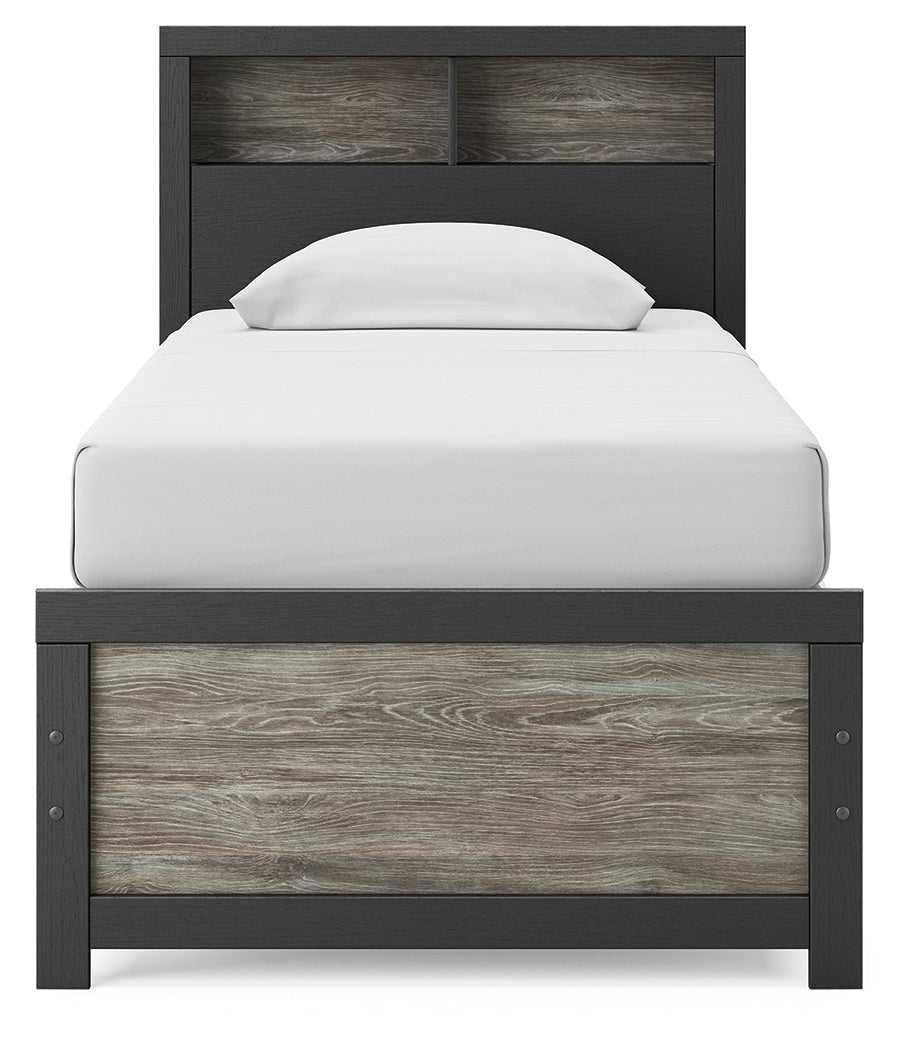 Broachmyn Black/Gray Twin Bookcase Bed