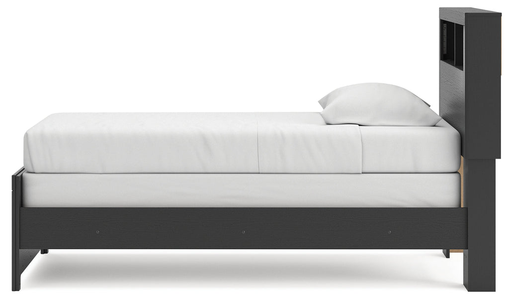 Broachmyn Black/Gray Twin Bookcase Bed