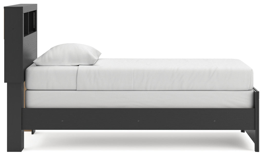Broachmyn Black/Gray Twin Bookcase Bed