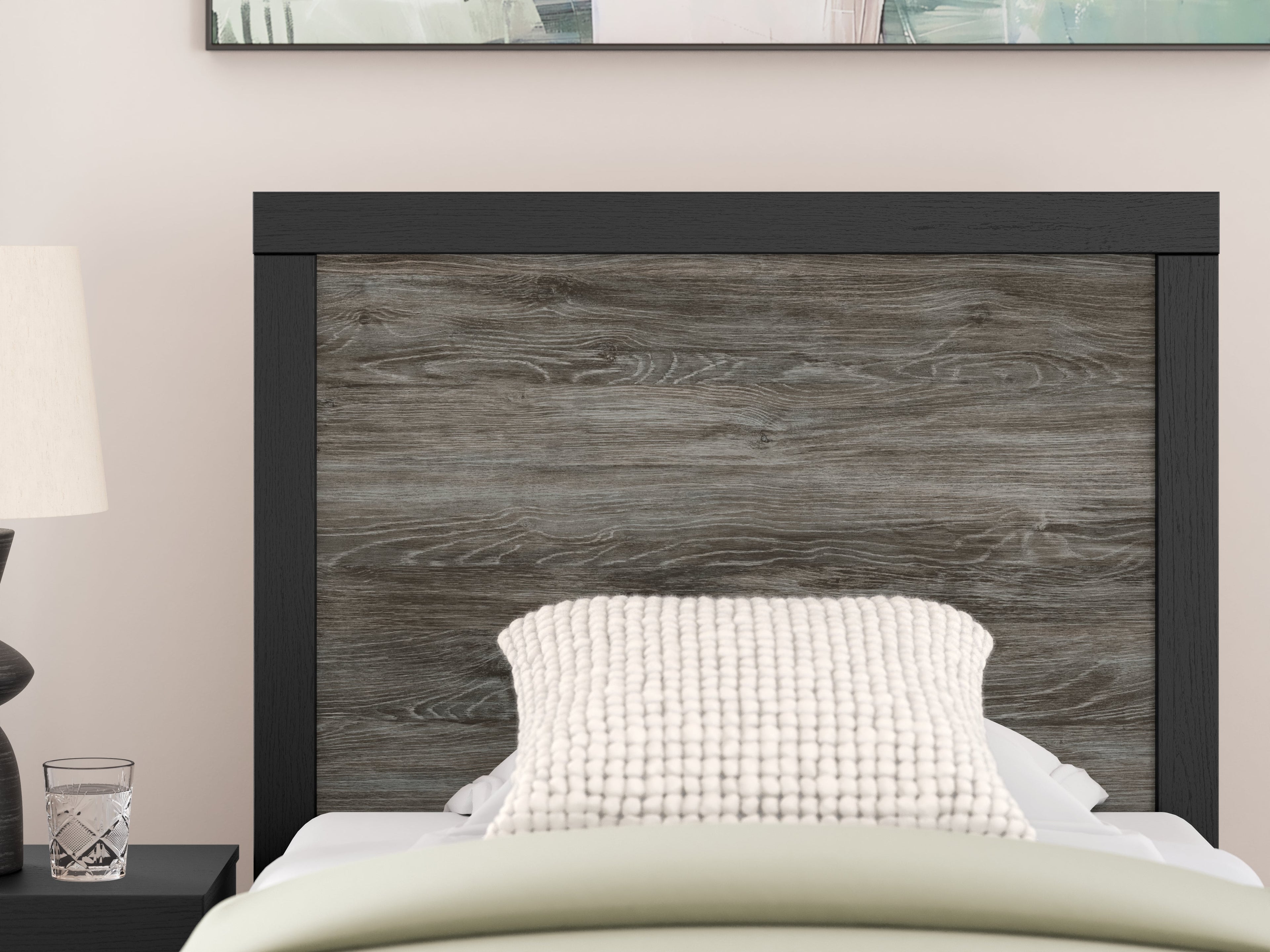 Broachmyn Black/Gray Twin Panel Bed, Dresser and Mirror