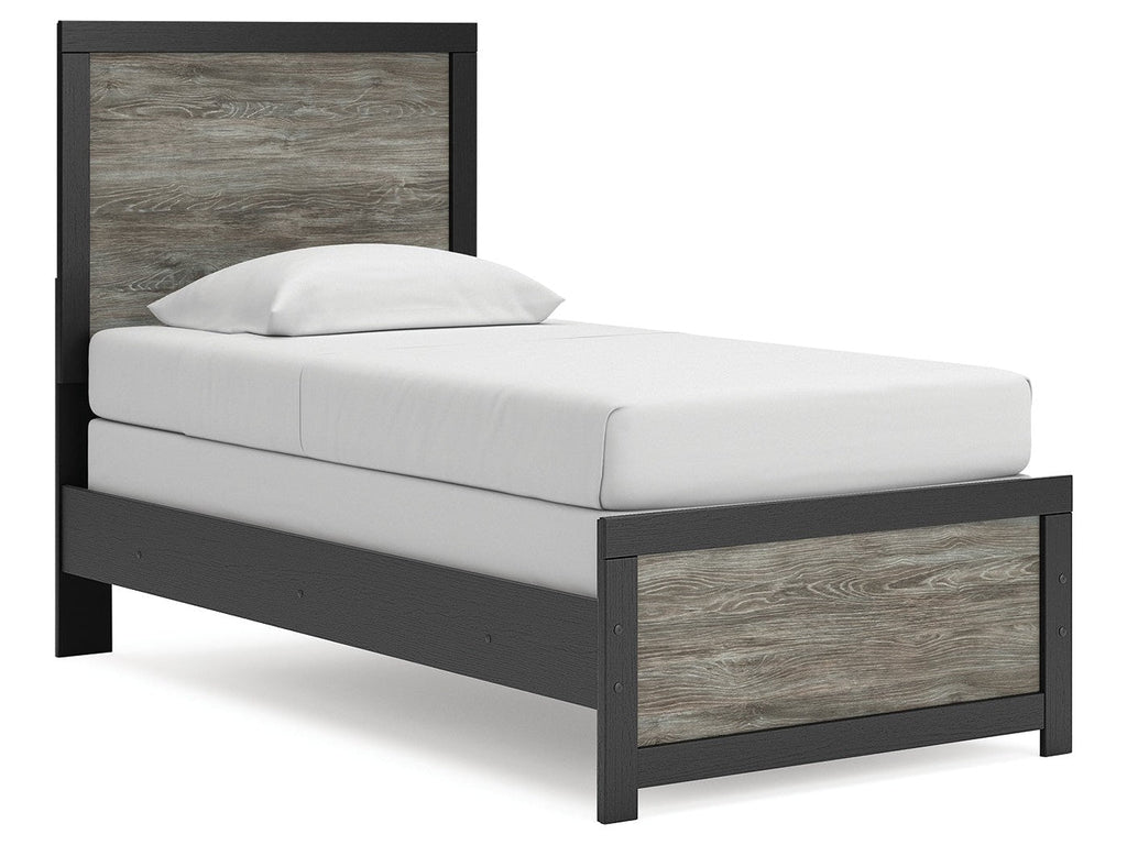 Broachmyn Black/Gray Twin Panel Bed