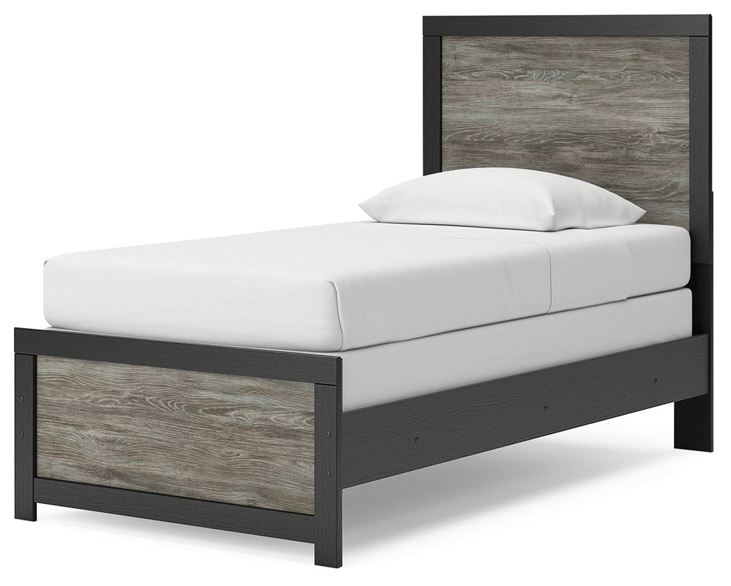 Broachmyn Black/Gray Twin Panel Bed
