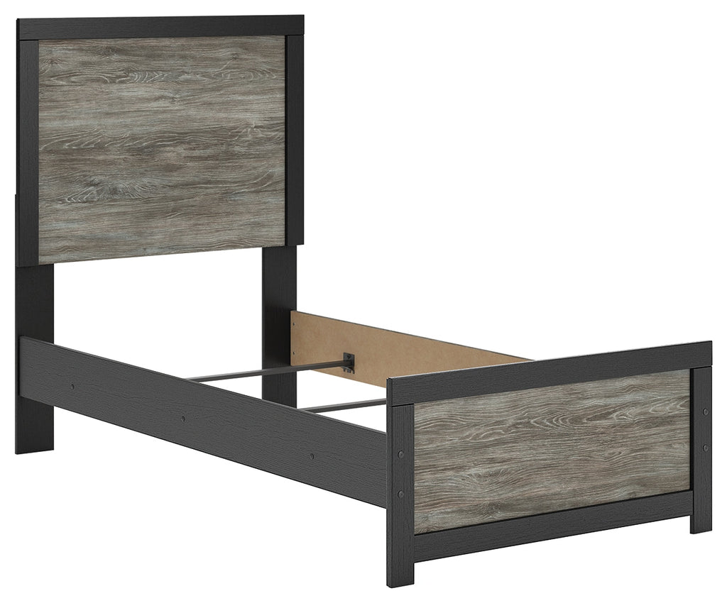 Broachmyn Black/Gray Twin Panel Bed