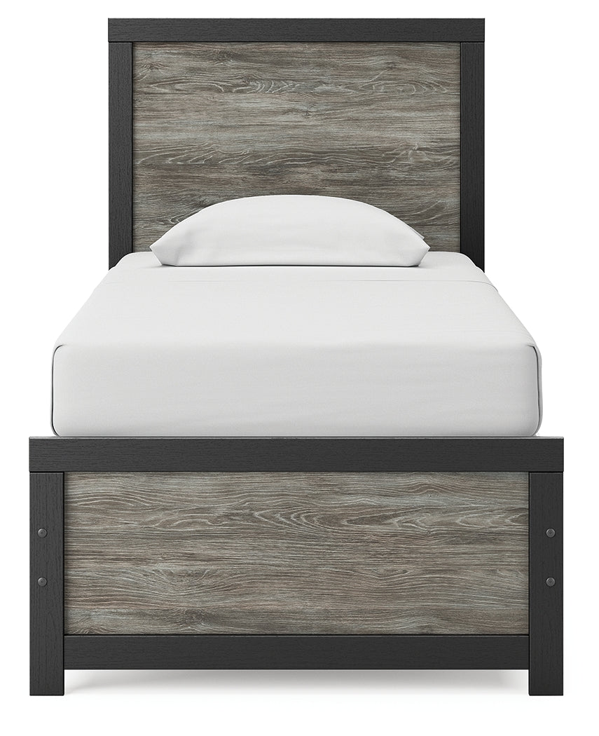 Broachmyn Black/Gray Twin Panel Bed