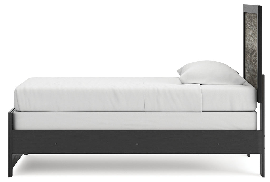 Broachmyn Black/Gray Twin Panel Bed