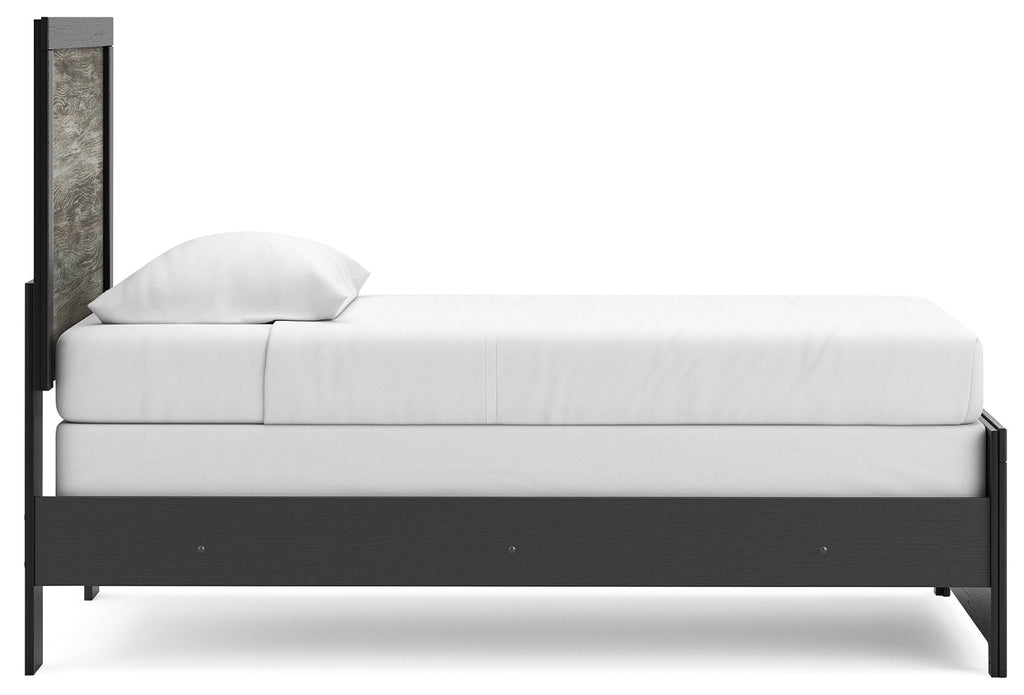 Broachmyn Black/Gray Twin Panel Bed