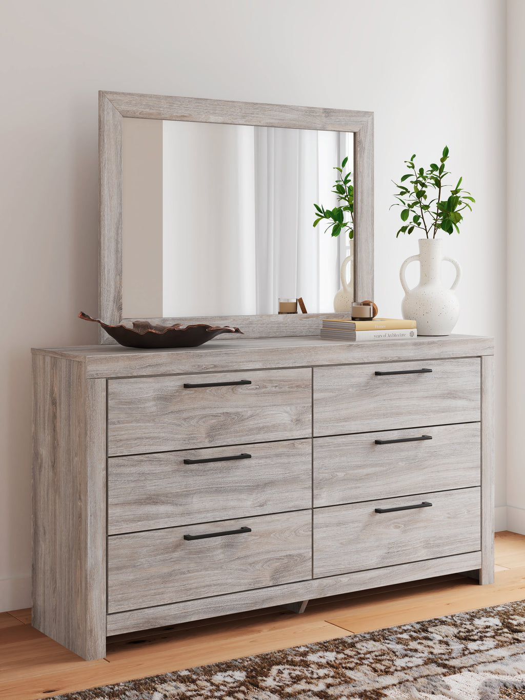 Broachmyn Gray Full Panel Bed, Dresser and Mirror