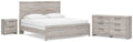 Broachmyn Gray King Panel Bed, Dresser and Nightstand