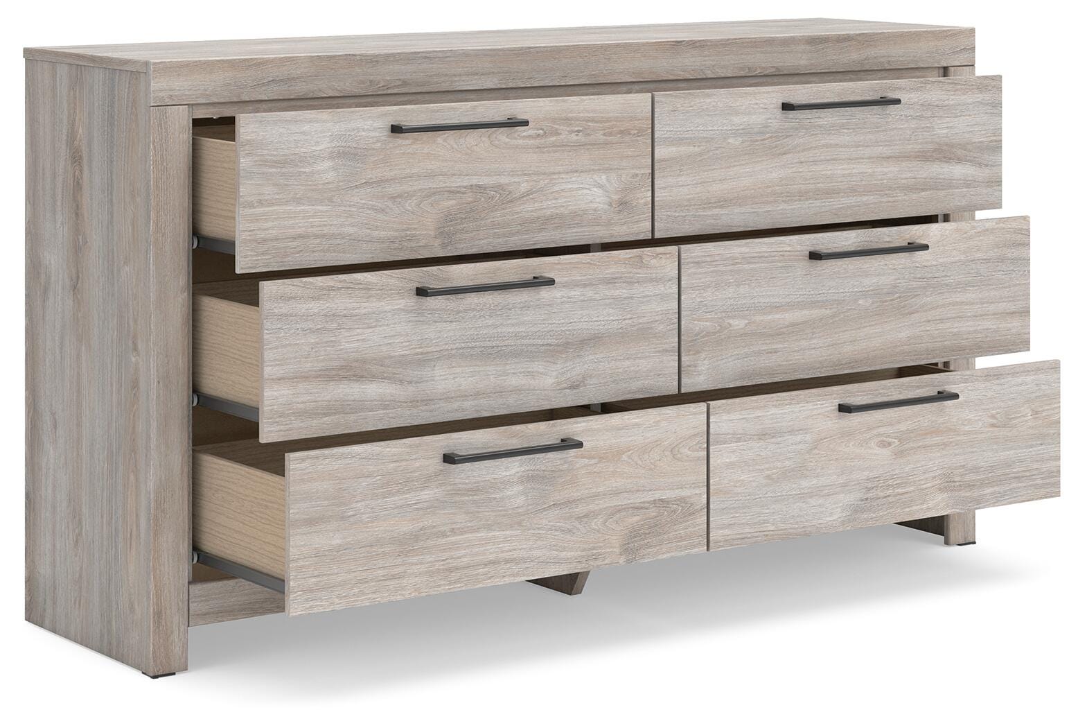Broachmyn Gray King Panel Bed, Dresser and Nightstand