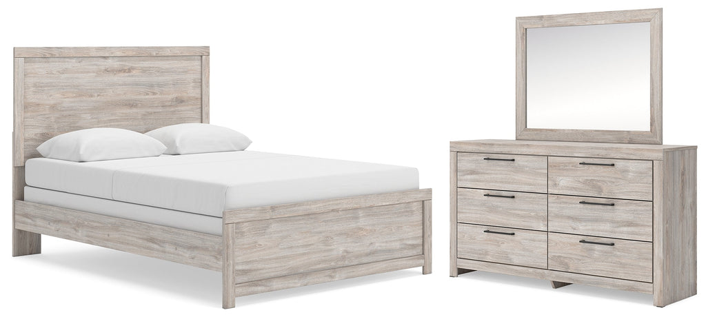Broachmyn Gray Queen Panel Bed, Dresser and Mirror
