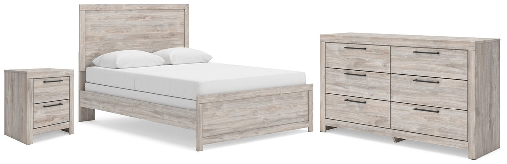 Broachmyn Gray Queen Panel Bed, Dresser and Nightstand