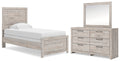 Broachmyn Gray Twin Panel Bed, Dresser and Mirror