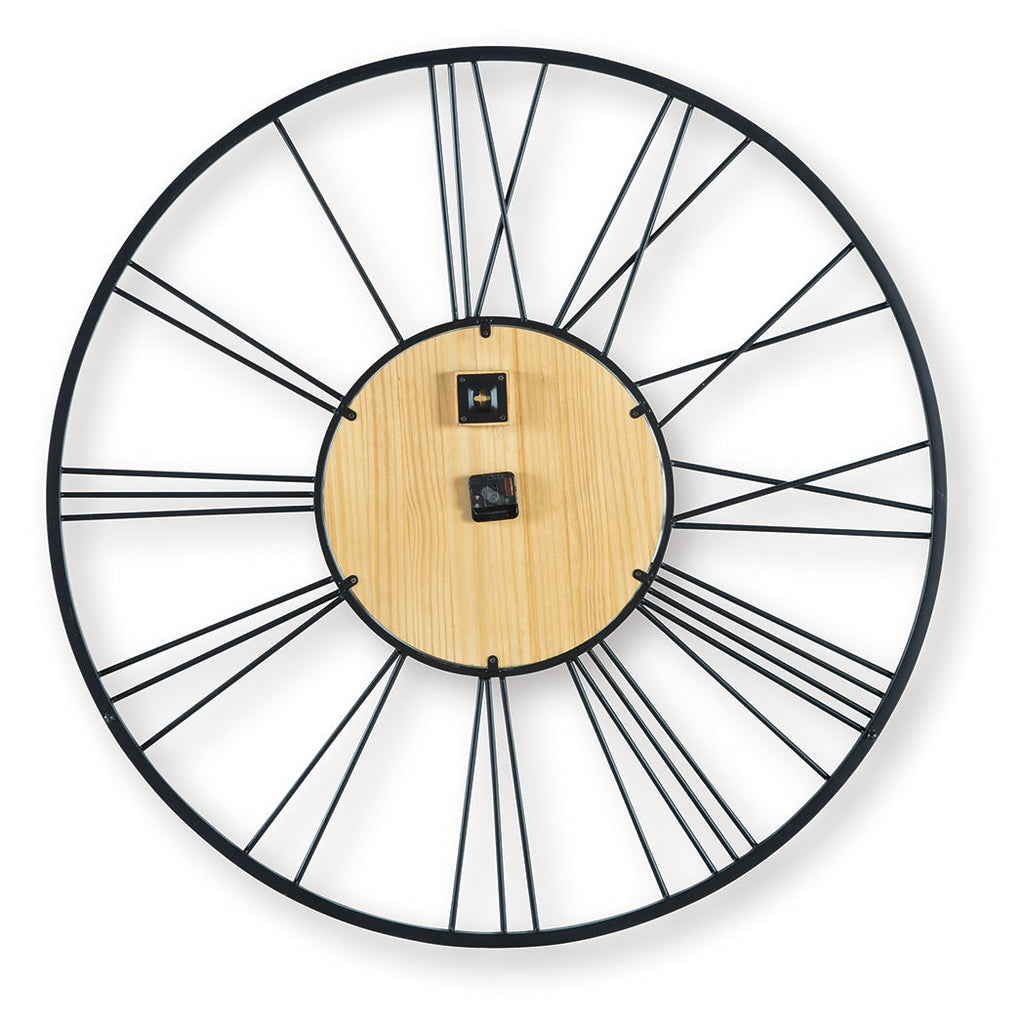 Brockett Black/Natural Wall Clock