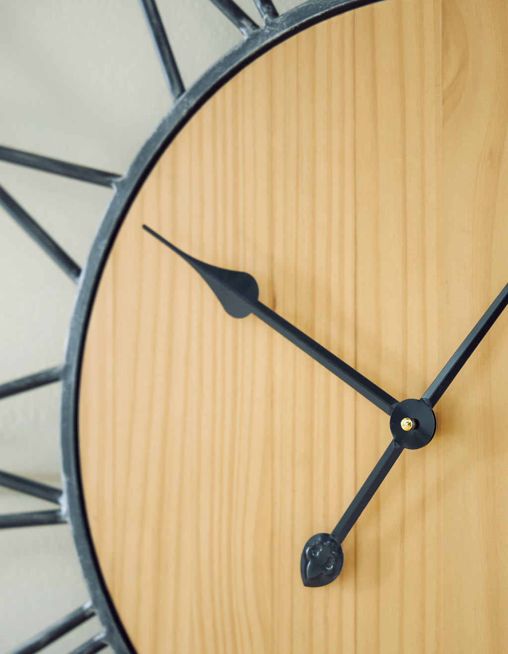 Brockett Black/Natural Wall Clock