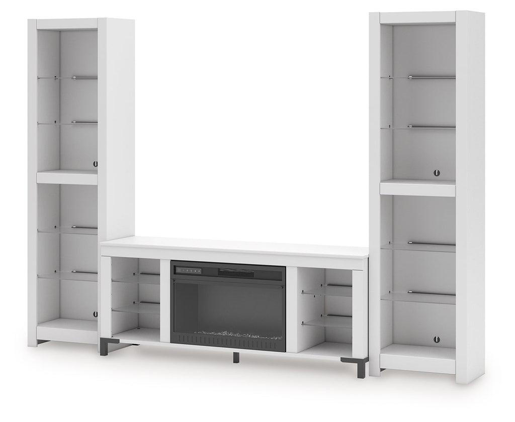 Brollevi White 3-Piece Entertainment Center