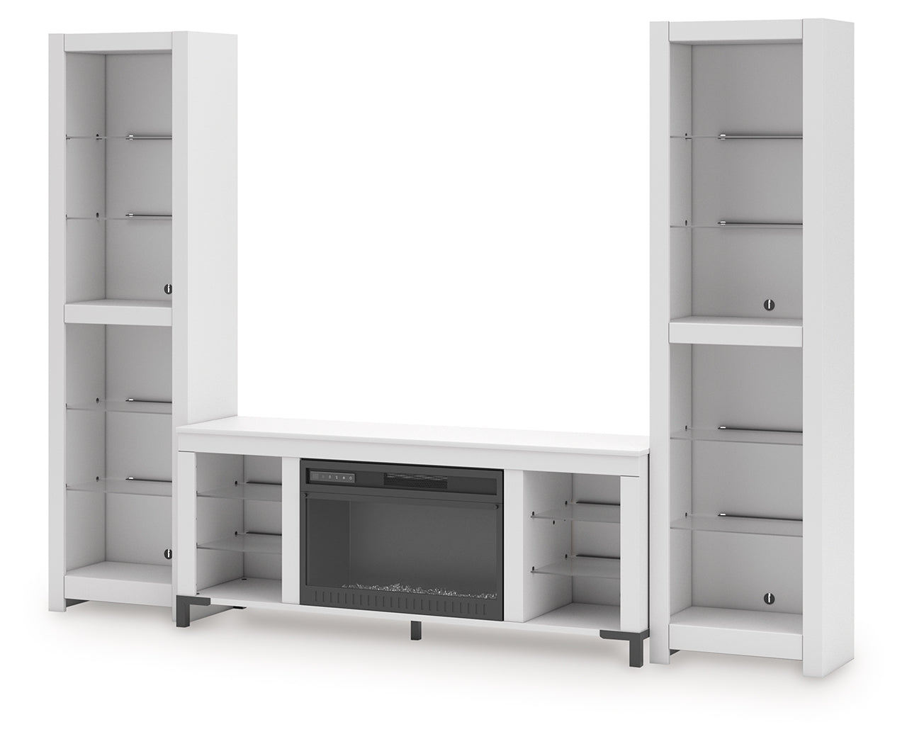 Brollevi White 3-Piece Entertainment Center