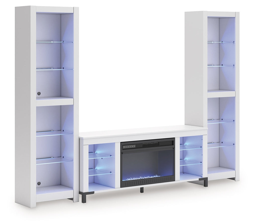 Brollevi White 3-Piece Entertainment Center
