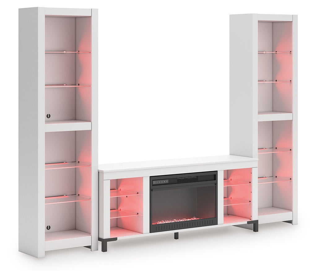 Brollevi White 3-Piece Entertainment Center