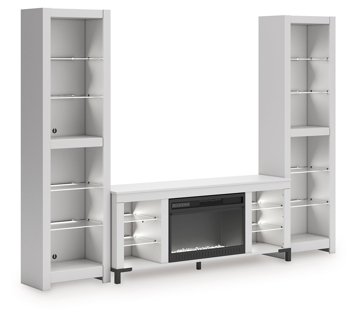Brollevi White 3-Piece Entertainment Center