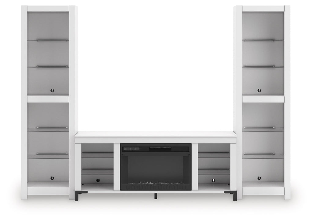 Brollevi White 3-Piece Entertainment Center