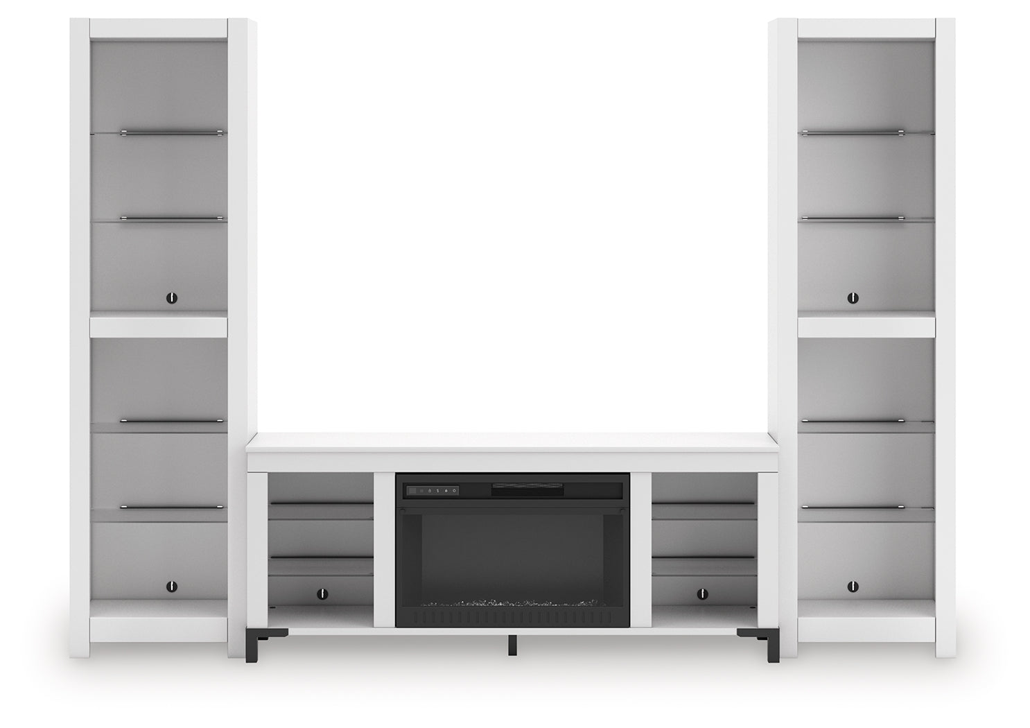 Brollevi White 3-Piece Entertainment Center