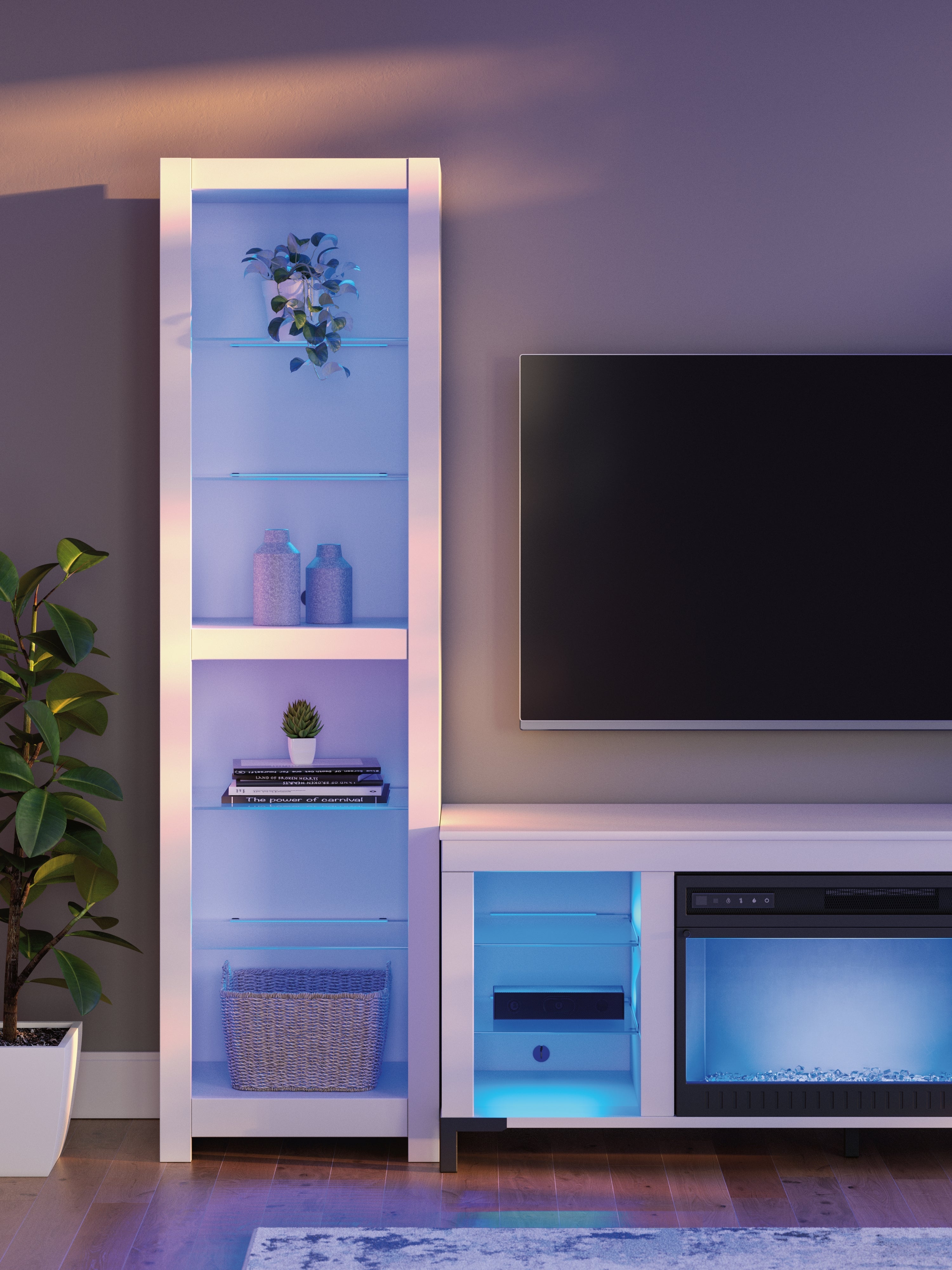 Brollevi White 3-Piece Entertainment Center