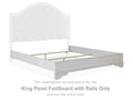 Brollyn Chipped King Panel Footboard w/ Rails, White