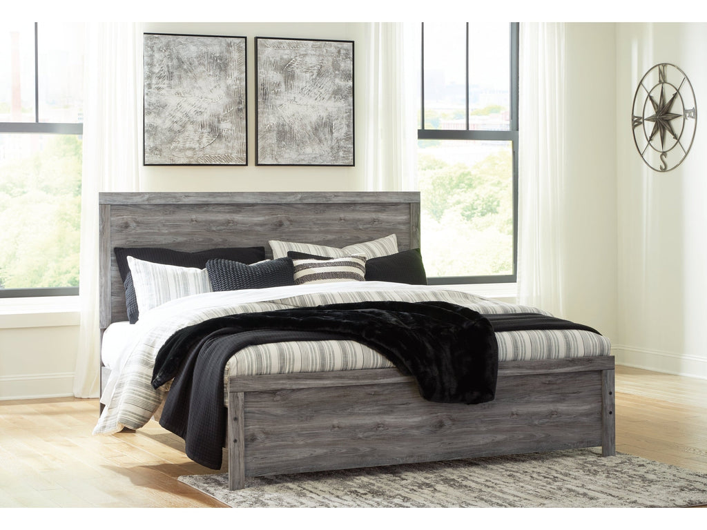 Bronyan Dark Gray King Panel Bed