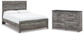 Bronyan Dark Gray Queen Panel Bed and Dresser