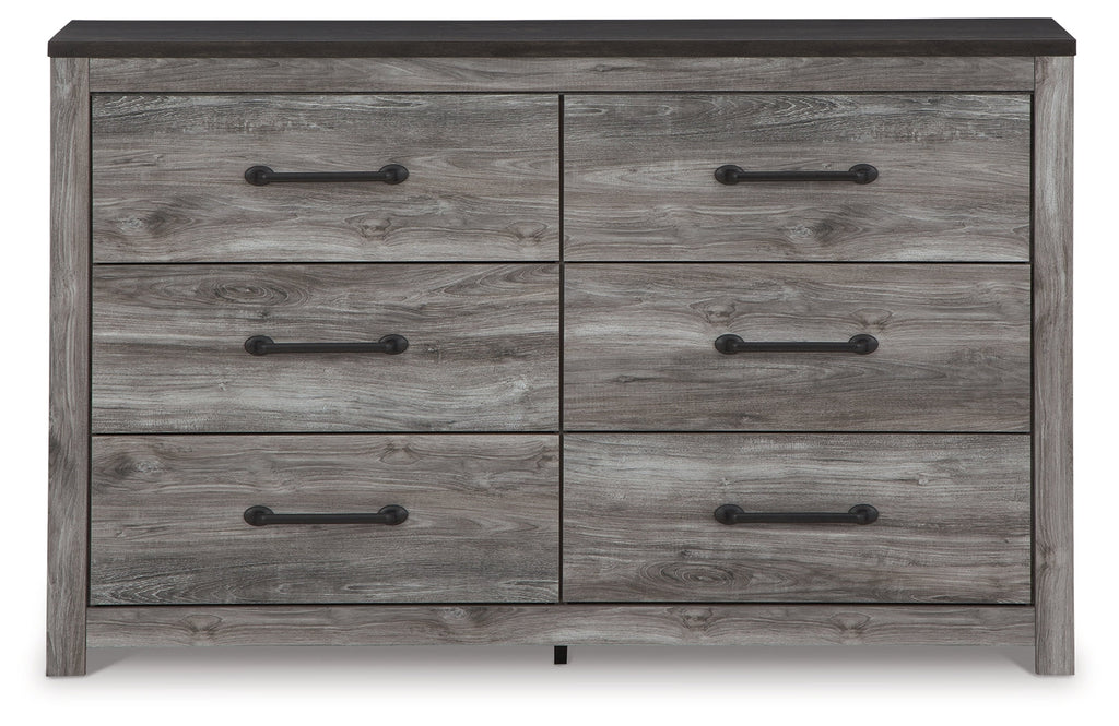 Bronyan Dark Gray Queen Panel Bed and Dresser