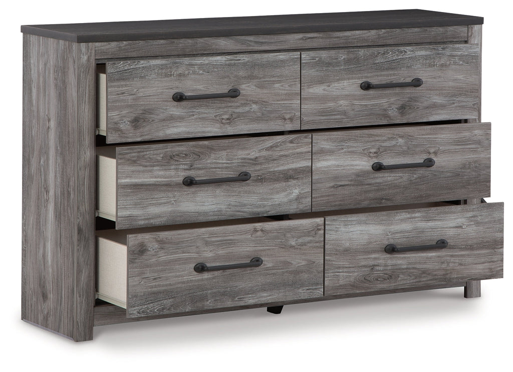 Bronyan Dark Gray Queen Panel Bed and Dresser