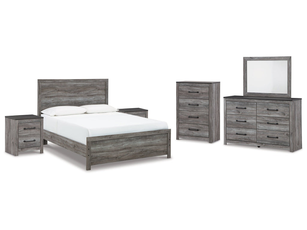 Bronyan Queen Panel Bedroom Set, Dark Gray