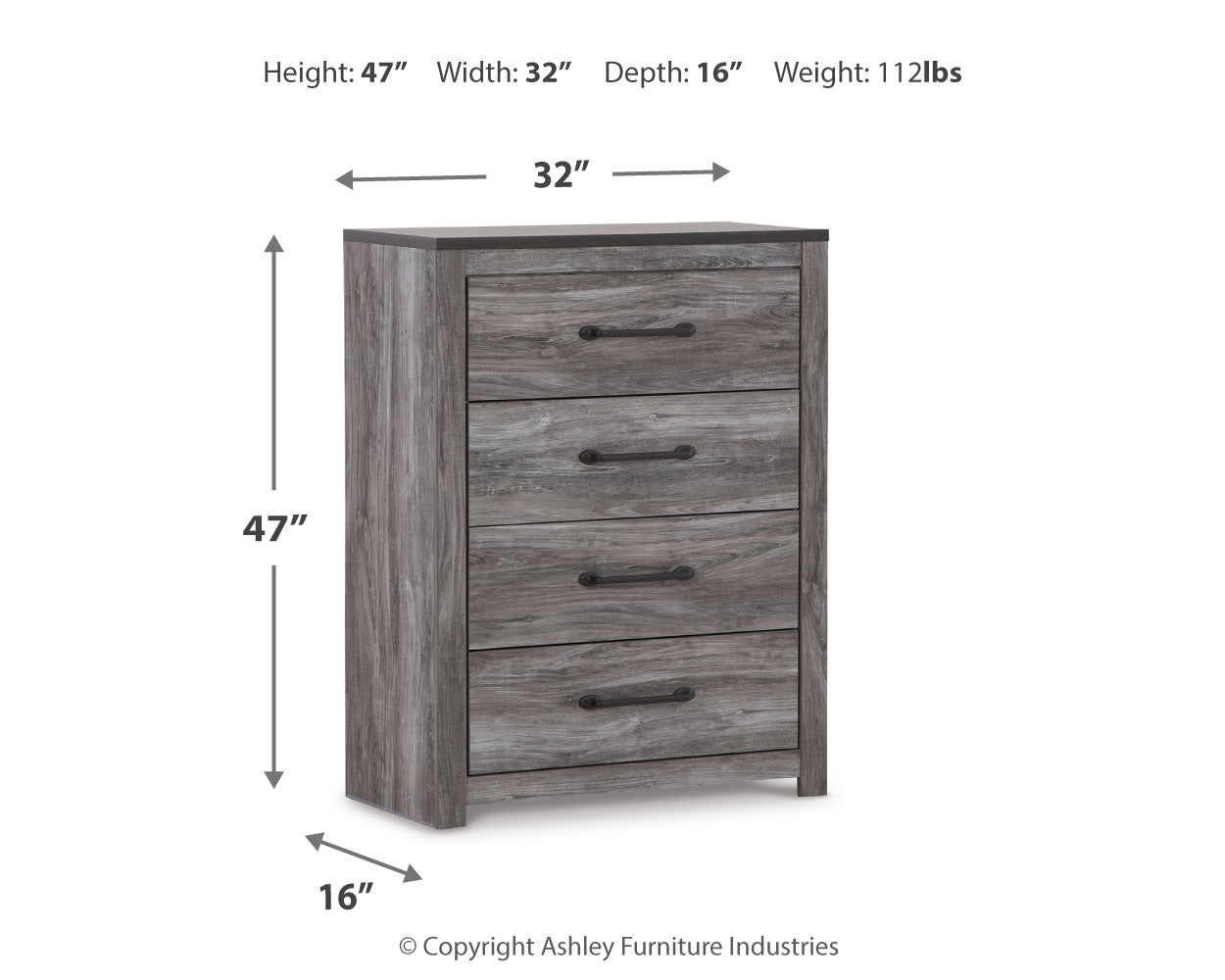Bronyan Queen Panel Bedroom Set, Dark Gray