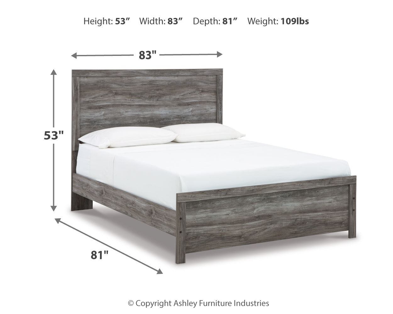 Bronyan Queen Panel Bedroom Set, Dark Gray