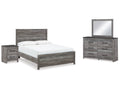 Bronyan Queen Panel Bedroom Set, Dark Gray
