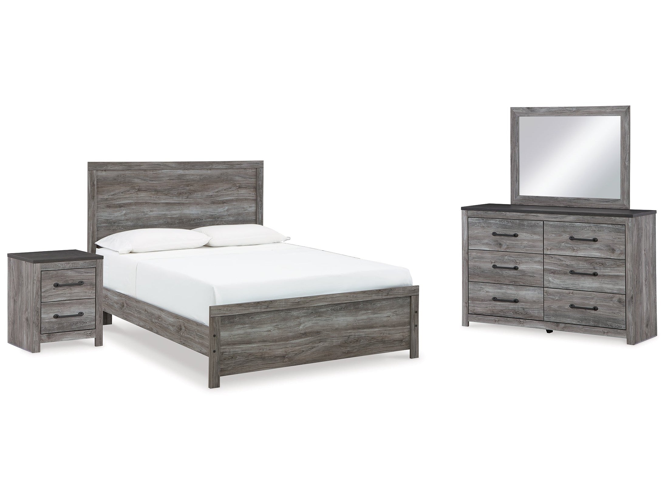 Bronyan Queen Panel Bedroom Set, Dark Gray
