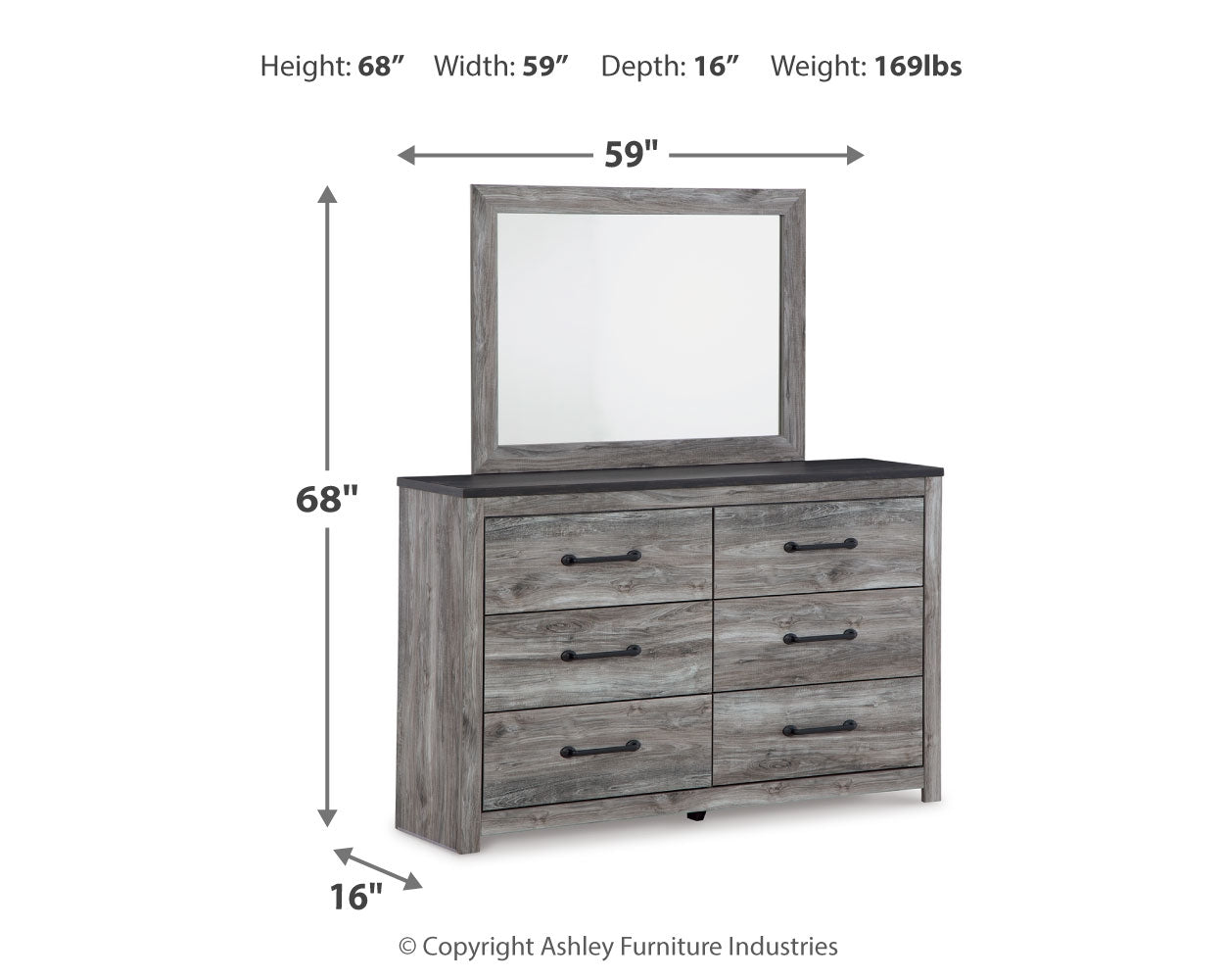 Bronyan Queen Panel Bedroom Set, Dark Gray