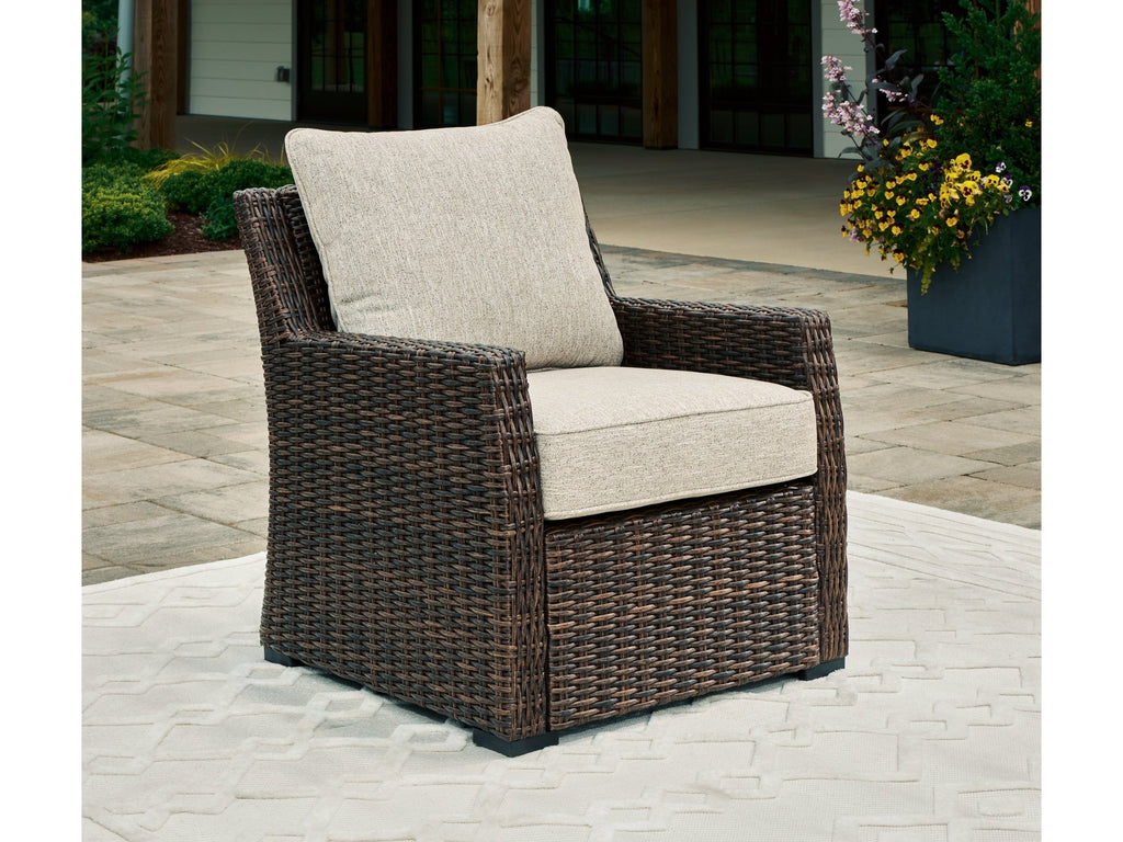 Brook Ranch Brown Outdoor Lounge Chair with Cushion