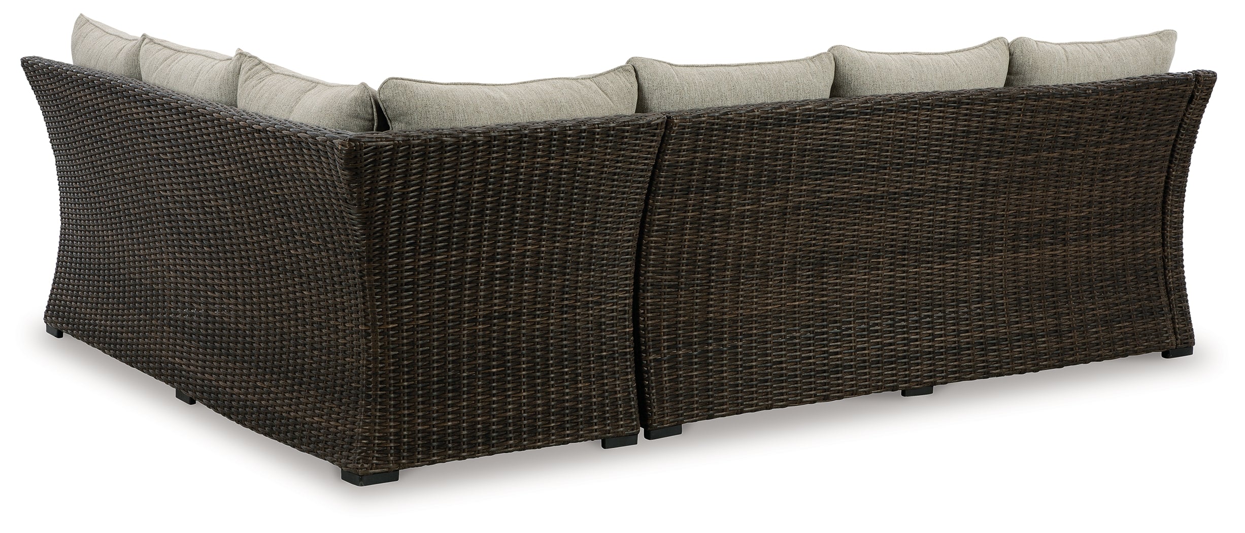 Brook Ranch Outdoor Sofa Sectional, Bench, Lounge Chair and Table, Brown