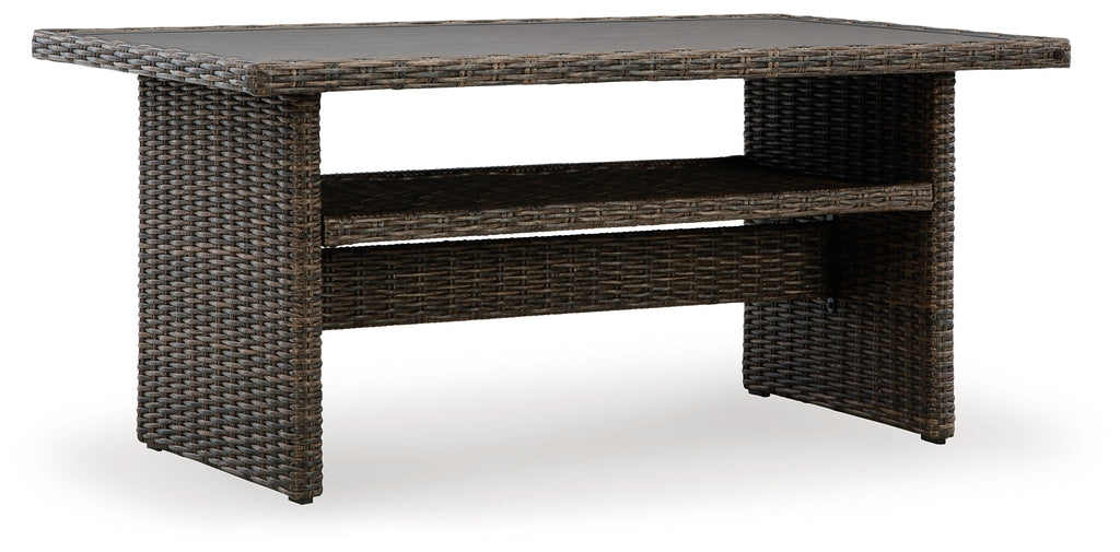 Brook Ranch Outdoor Sofa Sectional, Bench, Lounge Chair and Table, Brown