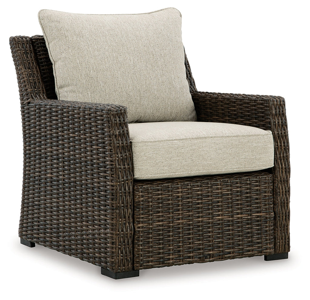 Brook Ranch Outdoor Sofa Sectional, Bench, Lounge Chair and Table, Brown
