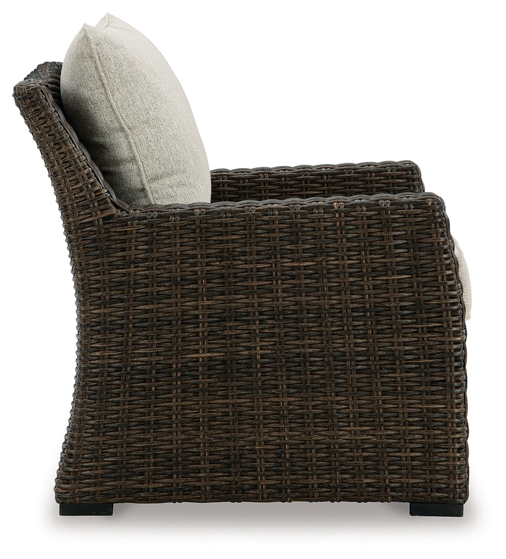 Brook Ranch Outdoor Sofa Sectional, Bench, Lounge Chair and Table, Brown