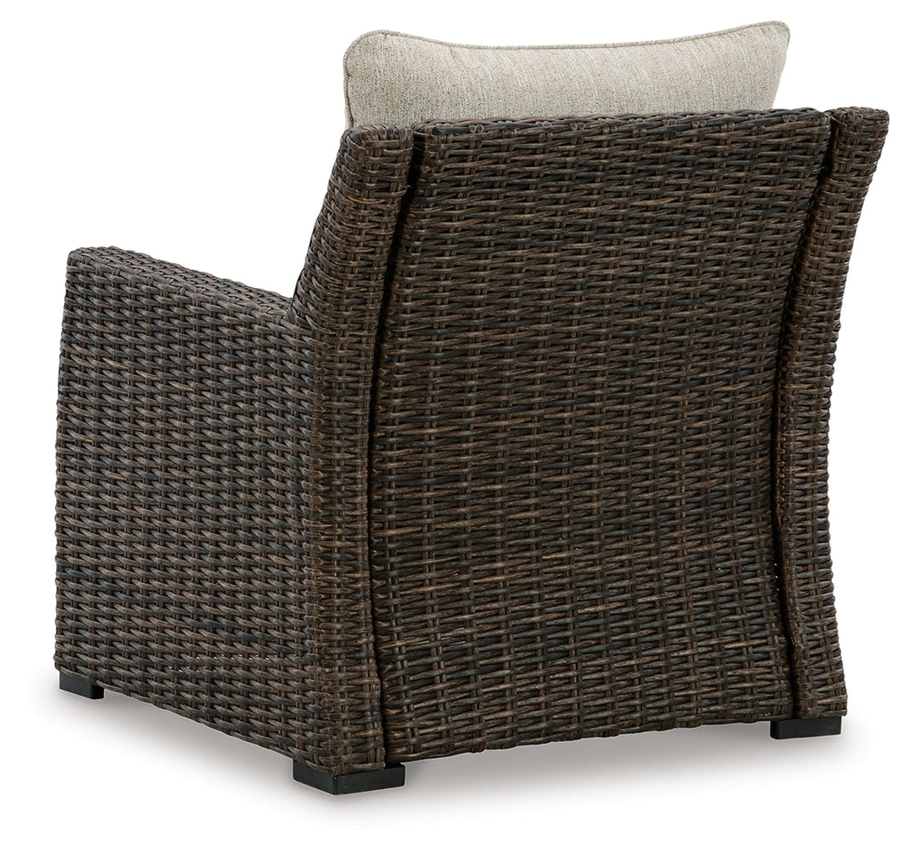 Brook Ranch Outdoor Sofa Sectional, Bench, Lounge Chair and Table, Brown