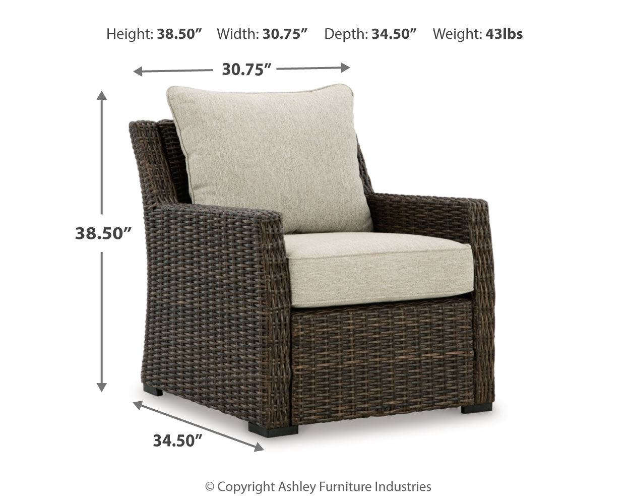 Brook Ranch Outdoor Sofa Sectional, Bench, Lounge Chair and Table, Brown